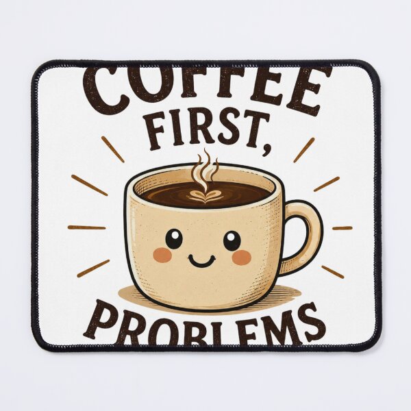 Item preview, Coffee First, Problems Later – Cute Funny Coffee Cup Cartoon | Coffee Lover Gift T-Shirt designed and sold by Eljonas77.