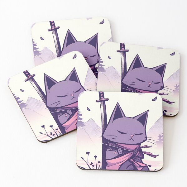 Item preview, Zen Samurai Cat Meditation – Cute Kawaii Ninja Kitty with Katana Japanese Anime Style Art designed and sold by Dyan4.