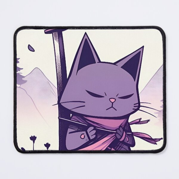 Item preview, Zen Samurai Cat Meditation – Cute Kawaii Ninja Kitty with Katana Japanese Anime Style Art designed and sold by Dyan4.