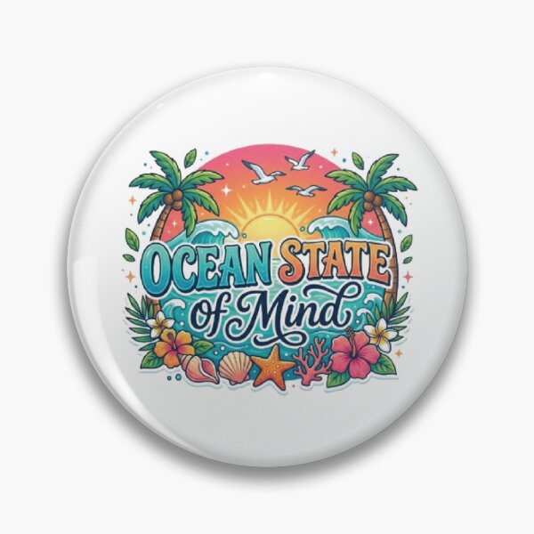 Item preview, Ocean State Of Mind Beach T-Shirt | Retro Coastal Typography | Tropical Summer Graphic Tee designed and sold by Faisal  Shah.