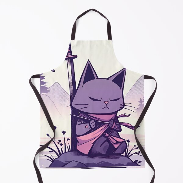Item preview, Zen Samurai Cat Meditation – Cute Kawaii Ninja Kitty with Katana Japanese Anime Style Art designed and sold by Dyan4.