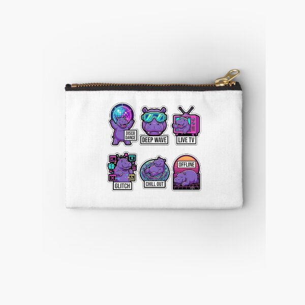 Item preview, Retro Vaporwave Hippo Sticker Pack - Vintage Neon & Heavy Puns designed and sold by SimpleP.