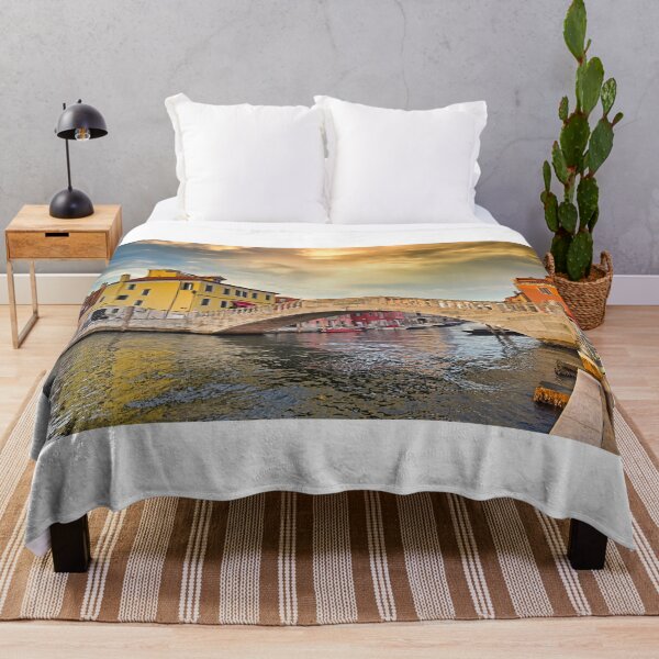 Item preview, Sunset sky over stone bridge Ponte di Vigo across Vena water canal, Chioggia town, Veneto Region, Italy designed and sold by goceris.