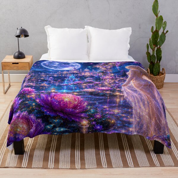 Item preview, Luxury Comforter | Fantasy Bedding | Elven Bedding | Moonlit Garden designed and sold by DigiArt8Design.