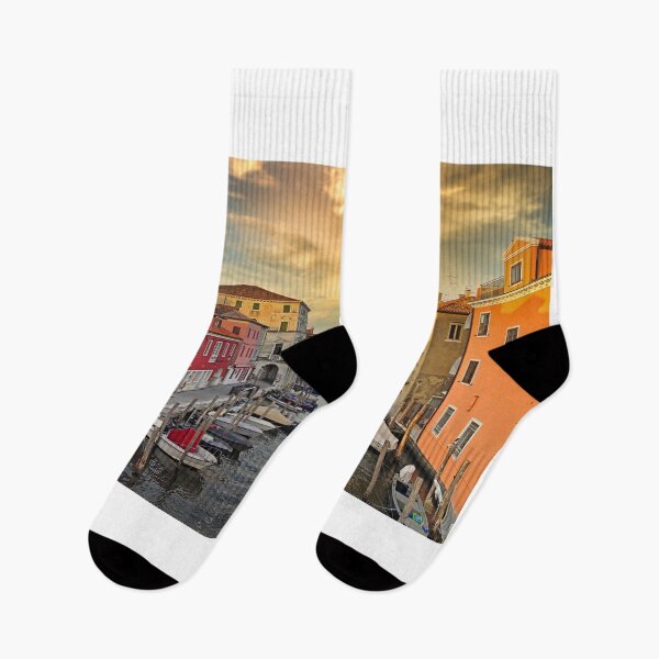 Item preview, Sunset sky over old colourful houses and boats, Chioggia, Italy designed and sold by goceris.