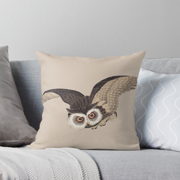 Item preview, Japanese Animal Art - Owl - Modern Ukiyo-e - Japandi, Beige designed and sold by Black Swallow.