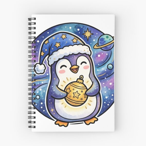 Item preview, Cute Christmas Penguin | Cozy Galaxy Penguin Holiday Art | Kawaii Winter Baby Gift designed and sold by Cosmic Doodle Co..