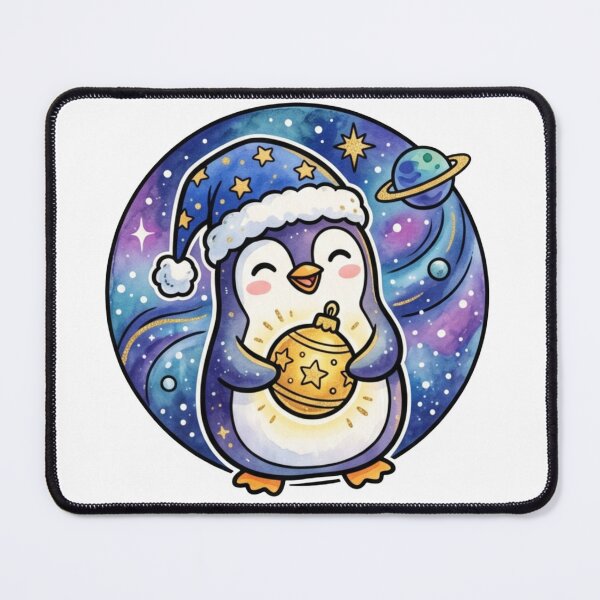 Item preview, Cute Christmas Penguin | Cozy Galaxy Penguin Holiday Art | Kawaii Winter Baby Gift designed and sold by Cosmic Doodle Co..