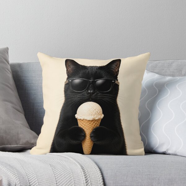 Item preview, Cool Cat with Vanilla Ice Cream designed and sold by LittleGinnyArt.