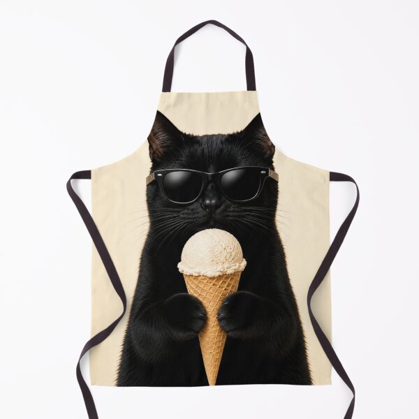 Item preview, Cool Cat with Vanilla Ice Cream designed and sold by LittleGinnyArt.