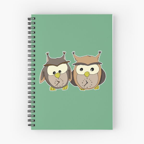 Item preview, Same Flock Different Clocks Sticker | Funny Out Of Sync Owls Cartoon designed and sold by MyxaART.