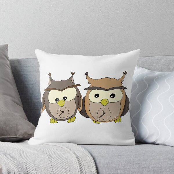 Item preview, Same Flock Different Clocks Sticker | Funny Out Of Sync Owls Cartoon designed and sold by MyxaART.