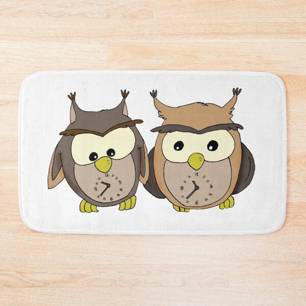 Item preview, Same Flock Different Clocks Sticker | Funny Out Of Sync Owls Cartoon designed and sold by MyxaART.
