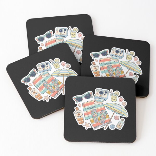 Item preview,  Retro Beach Essentials Summer Aesthetic Sticker designed and sold by Designspot2020.