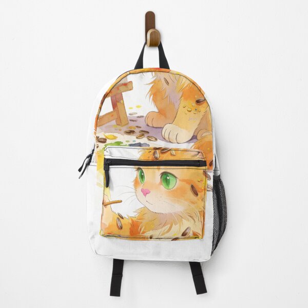 Item preview, Cute Ginger Cat Painting a Sunflower Masterpiece Cartoon Artist Sticker designed and sold by OksArtStudio.