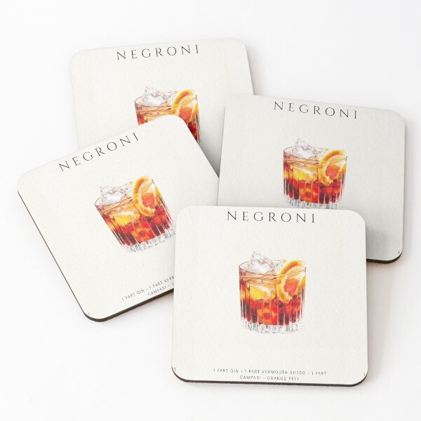 Item preview, Classic negroni cocktail recipe poster - watercolor Italian bar cart art designed and sold by TheMinimalFrame.