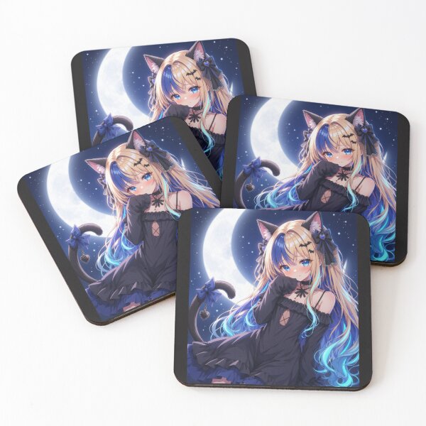 Item preview, Cute Gothic Neko Girl Under the Moon designed and sold by Revyra Design .