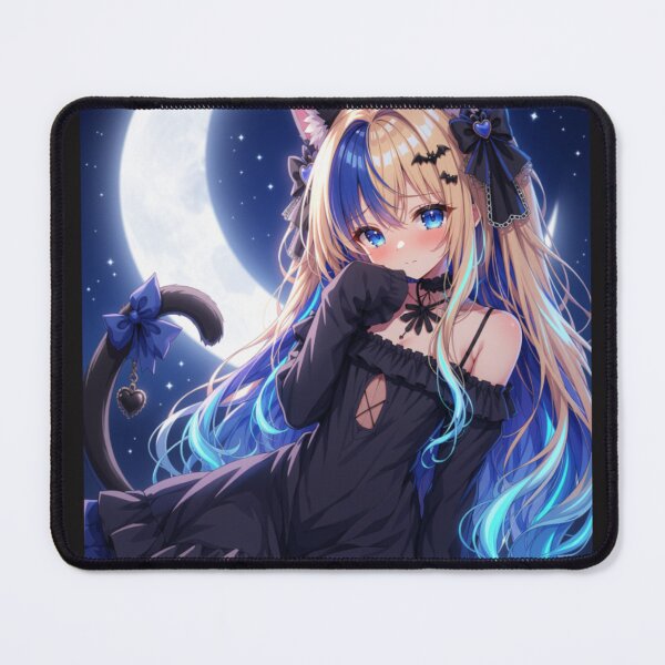 Item preview, Cute Gothic Neko Girl Under the Moon designed and sold by Revyra Design .