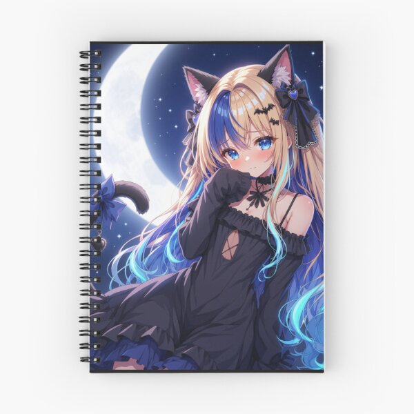 Item preview, Cute Gothic Neko Girl Under the Moon designed and sold by Revyra Design .