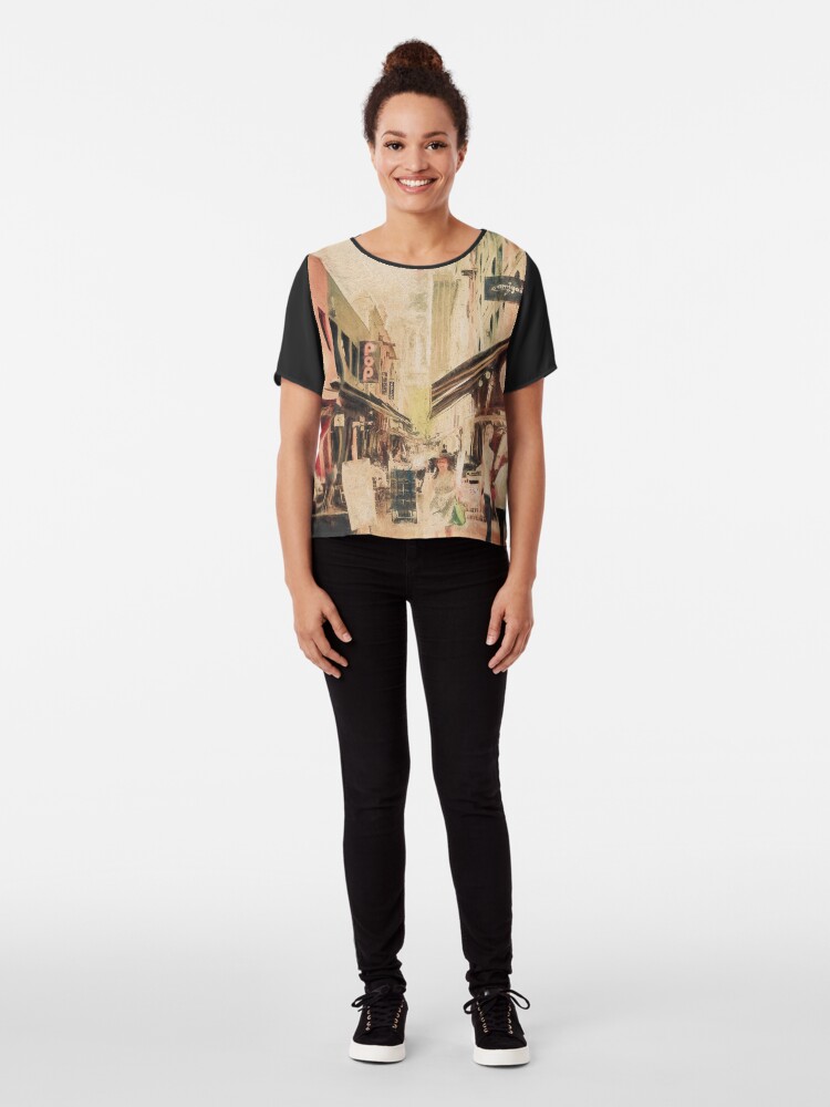 Alternate view of Hardware Lane, Melbourne Australia (digital painting) Chiffon Top