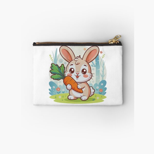 Item preview, Kawaii Forest Bunny – Cute Rabbit Holding a Carrot designed and sold by GabeMountainArt.