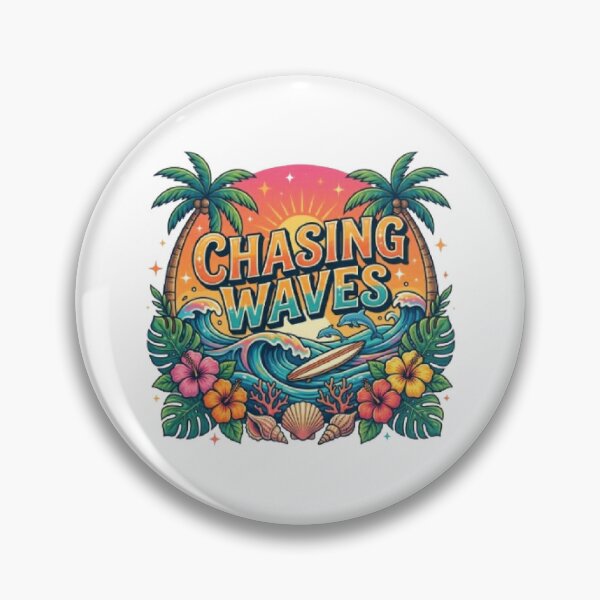 Item preview, Chasing Waves Surf T-Shirt | Vintage Beach Typography | Ocean Adventure Graphic Tee designed and sold by Faisal  Shah.