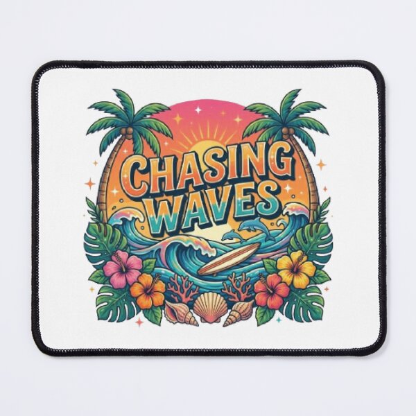 Item preview, Chasing Waves Surf T-Shirt | Vintage Beach Typography | Ocean Adventure Graphic Tee designed and sold by Faisal  Shah.