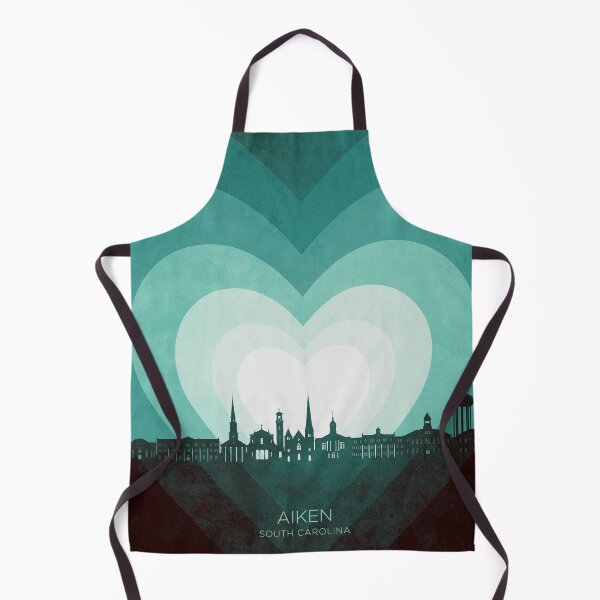 Item preview, Aiken South Carolina Skyline Hearts Teal designed and sold by ArtPrints.