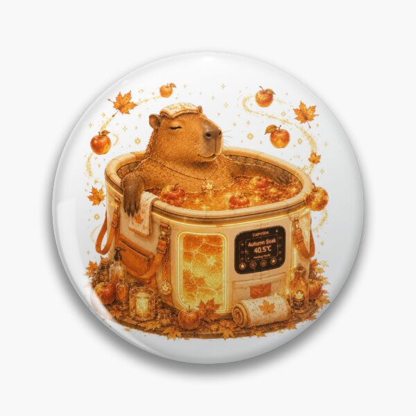 Item preview, Relaxing Capybara In Digital Spa Hot Tub Steampunk Fall designed and sold by AQUILAKREO.