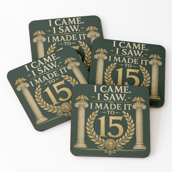 Item preview, I Came,  Saw, I Made It to 15 | Funny 15th Birthday Typography T-Shirt designed and sold by rushaib.