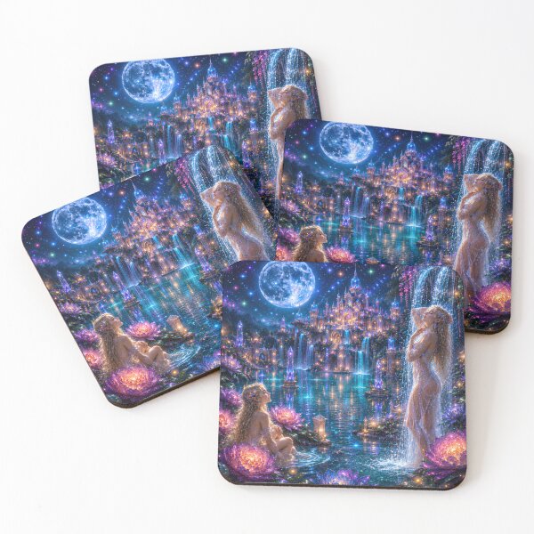 Item preview, Fairy Bedroom Decor | Fantasy Bedding | Elven Moon Temple | Luxury Comforter designed and sold by DigiArt8Design.