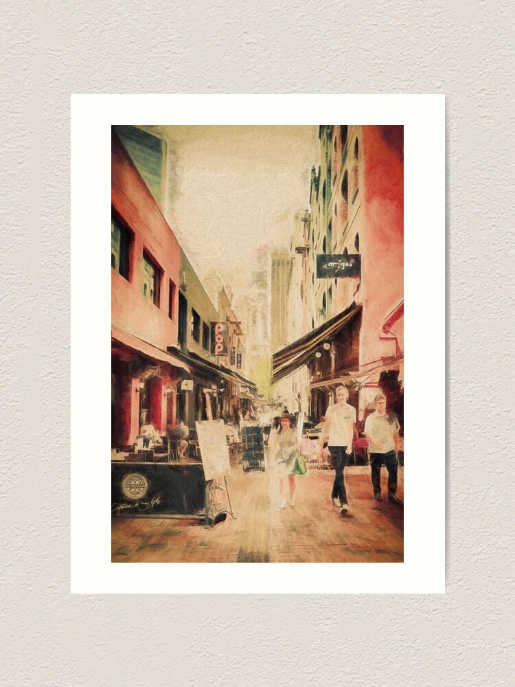 Alternate view of Hardware Lane, Melbourne Australia (digital painting) Art Print