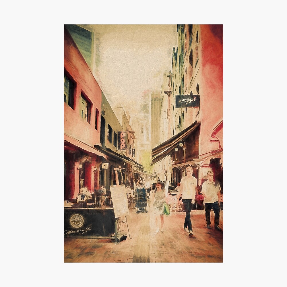 Hardware Lane, Melbourne Australia (digital painting) Photographic Print