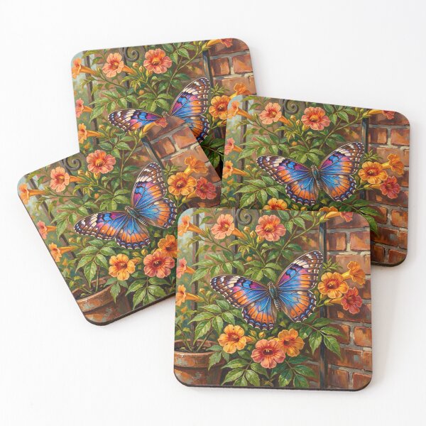 Item preview, Butterfly and Trumpet Vines designed and sold by TinCatOutPost.