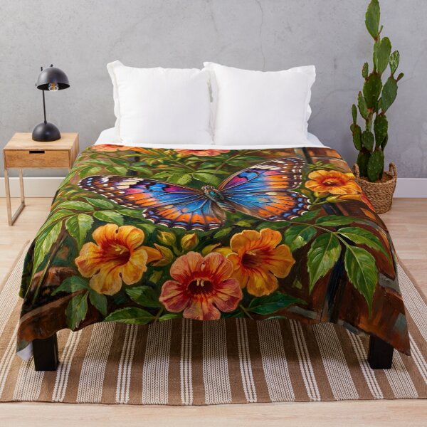Item preview, Butterfly and Trumpet Vines designed and sold by TinCatOutPost.