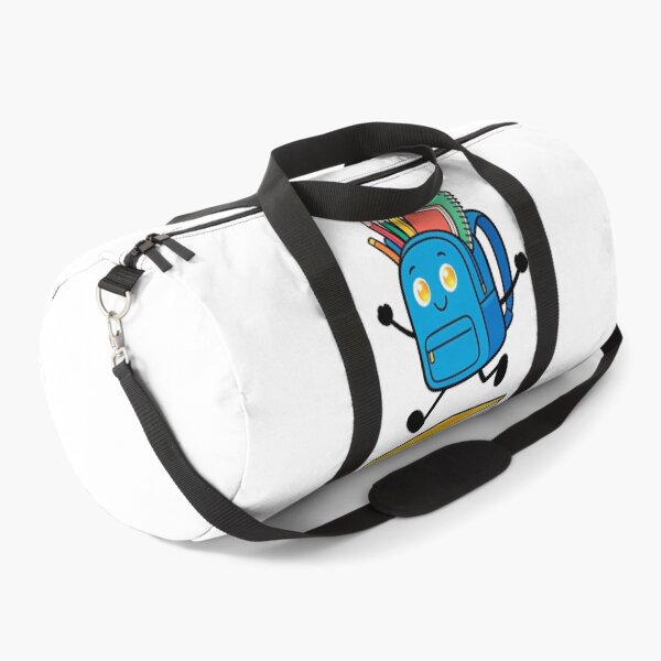 Item preview, Cute Blue Backpack Jumping Over a Stack of Books Cartoon Back to School Sticker designed and sold by OksArtStudio.