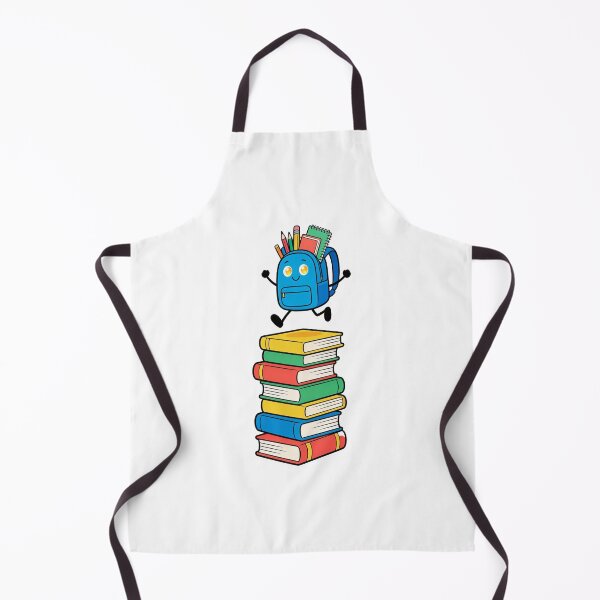 Item preview, Cute Blue Backpack Jumping Over a Stack of Books Cartoon Back to School Sticker designed and sold by OksArtStudio.