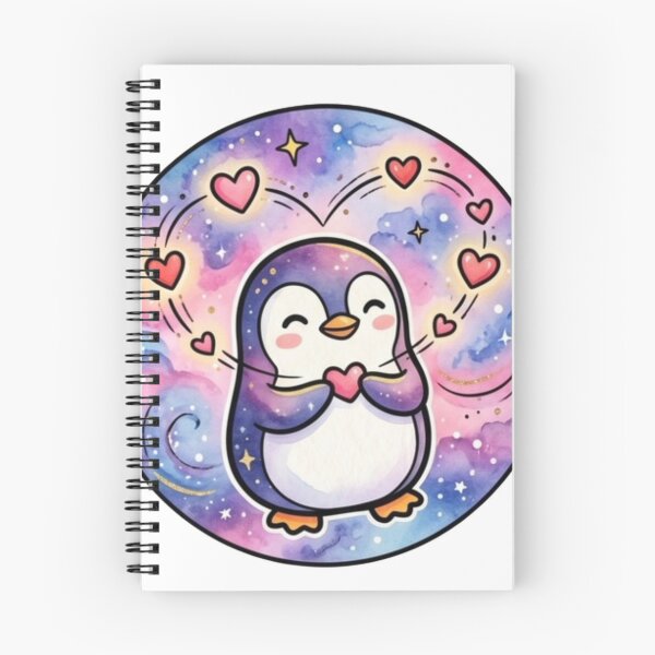 Item preview, Love Penguin | Cute Kawaii Galaxy Hearts | Romantic Gift for Couples designed and sold by Cosmic Doodle Co..