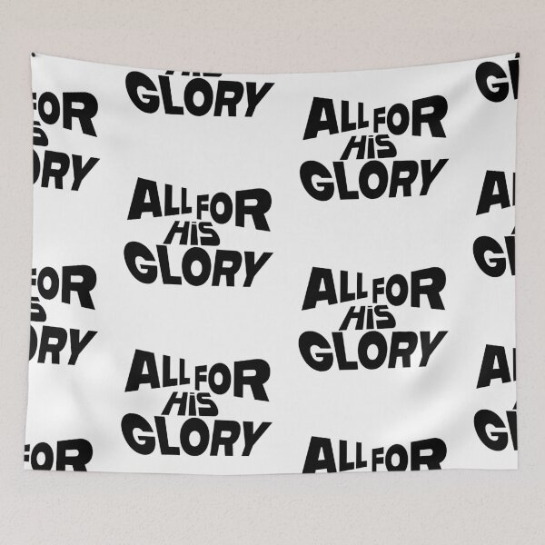 Item preview, All for His Glory – Christian Faith Typography T-Shirt Design designed and sold by CrossCrafted.