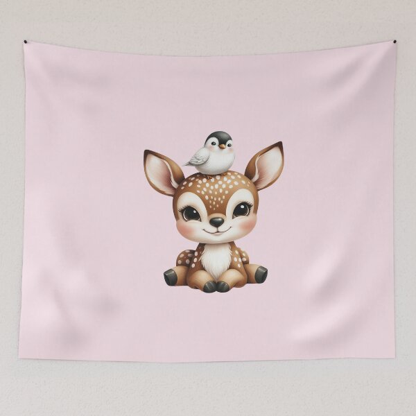 Item preview, Sweet  Baby Fawn Deer and Bird designed and sold by VibeShift Studio.