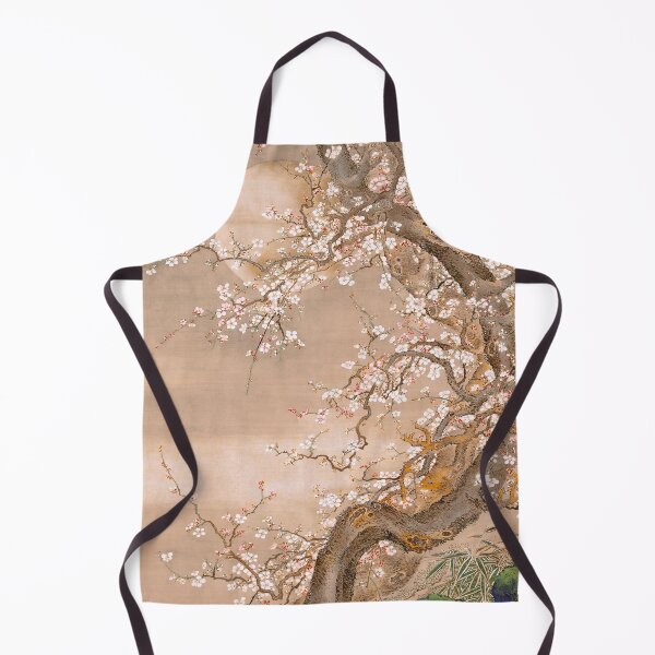 Item preview, Japanese plum blossoms in moonlight (18th century) vintage ink and color on silk by Sō Shizan landscape painting designed and sold by Jéanpaul Ferro.