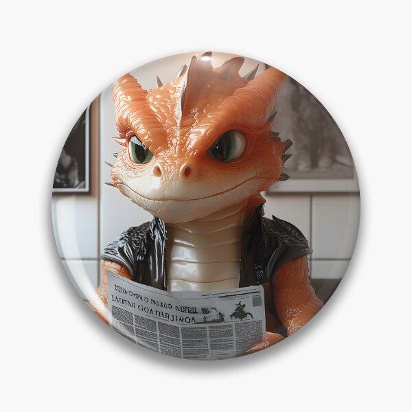 Item preview, Dragon newspaper toilet restroom orange creature comedy fantasy designed and sold by earlobejerk.
