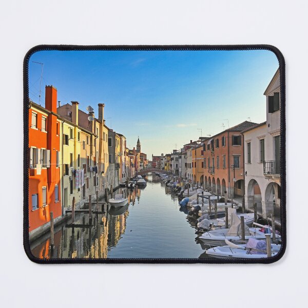 Item preview, Chioggia cityscape with narrow water canal Vena with moored boats between old colorful buildings,Veneto Region, Italy designed and sold by goceris.