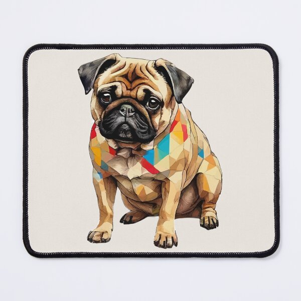 Item preview, Geometric Pug - Modern Pet Art designed and sold by Tklezardesigns.