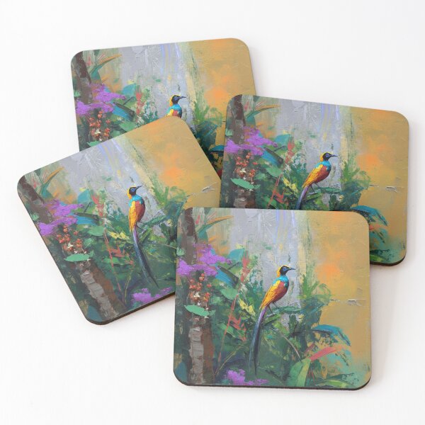 Item preview, A vibrant Bird of Paradise dancing in jungle light, Birds in Motion designed and sold by CDC40.