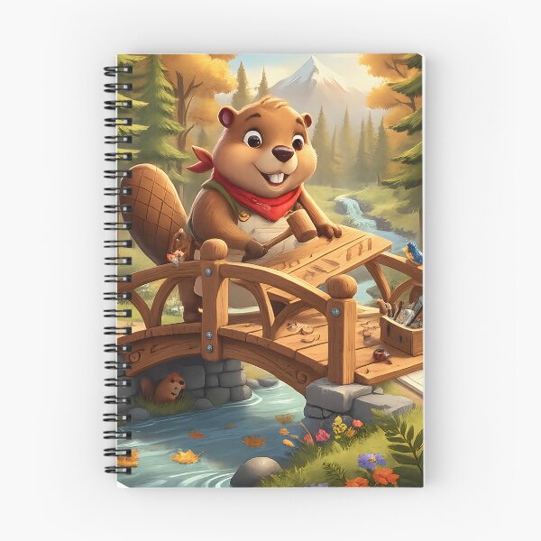 Item preview, Happy Beaver Adventures – Beaver Builds Woodland Bridge designed and sold by Clothes With Smiling Animals Walt Gral.