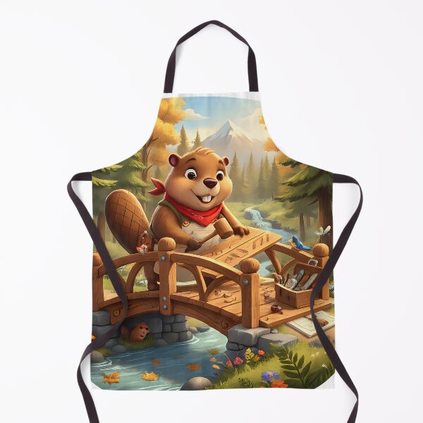 Item preview, Happy Beaver Adventures – Beaver Builds Woodland Bridge designed and sold by Clothes With Smiling Animals Walt Gral.