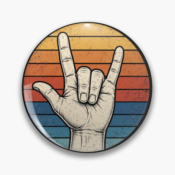 Item preview, Vintage Rock Hand Sign Retro Sunset designed and sold by AIEverything.