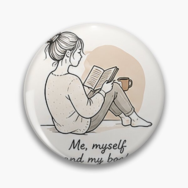 Item preview, Me, Myself and My Book | Cozy Reader Line Art designed and sold by Sara-Ai.
