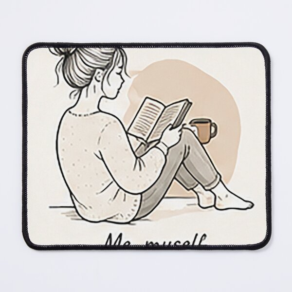 Item preview, Me, Myself and My Book | Cozy Reader Line Art designed and sold by Sara-Ai.